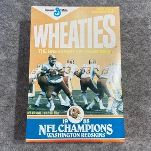 1988 Wheaties Cereal Washington Redskins NFL Champions Unopened Full Box - Picture 1 of 7