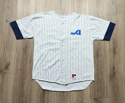 Camiseta deportiva de béisbol de algodón a rayas gris vintage XL de Paramount Sportswear para hombre Foto 1 de 4