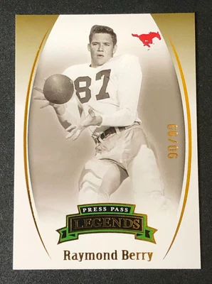 2007 Press Pass RAYMOND BERRY #G-96 Legends Gold/99 SMU Mustangs 🏈 Colts HOF - Image 1 of 2