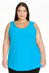 Camiseta sin mangas Just My Size by Hanes para mujer azul liso de verano de algodón 3XL NUEVA CON ETIQUETAS - Imagen 1 de 6