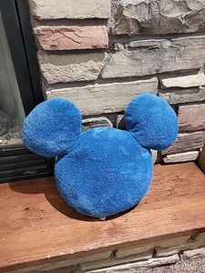 Mickey Mouse Shaped Throw Pillow - Blue 15" Long 19" Width - Picture 1 of 10