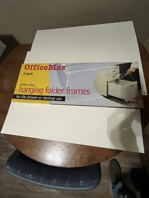 officemax 2 pk letter size hanging folder frames 22"-27" adjustable/new sealed - Image 1 of 4