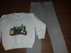 Boys Sweatshirt and Pants, Tractor Sweatshirt & Drawstring Pants size 6 - Picture 1 of 10