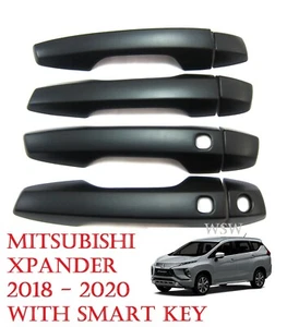 MATTE BLACK DOOR HANDLE COVER TRIMS FITS MITSUBISHI XPANDER SUV 2018 - 2020 TOP - Picture 1 of 3