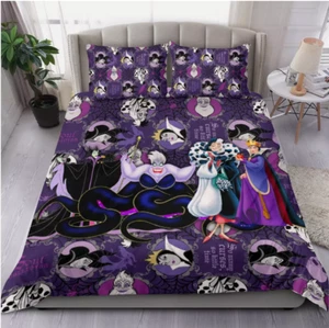 Juego de cama edredón 3D Ursula Evil Queen Maléfica Cruela So Many Curses TAMAÑO EE. UU. - Imagen 1 de 3