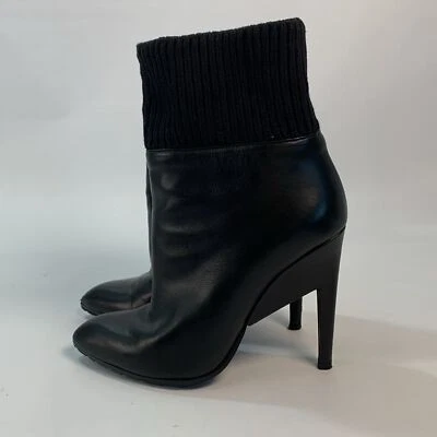 Nicholas Kirkwood black pointy toe high heels leather Booties 36.5 EUC - Image 1 of 4