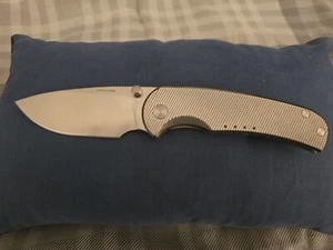 Quiet Carry Drift Vanax Knurled Stonewashed Titanium Knife - Picture 1 of 16