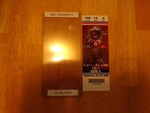 Biglietto gol Max Pacioretty autografato 1° AHL (Washington Capitals) - Foto 1 di 3