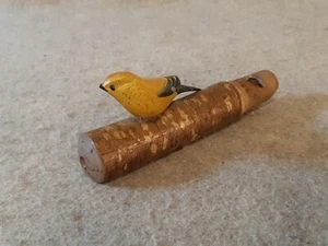 Señuelo de madera tallada jilguero americano pinzón dorado pájaro cantor en silbato - Imagen 1 de 14