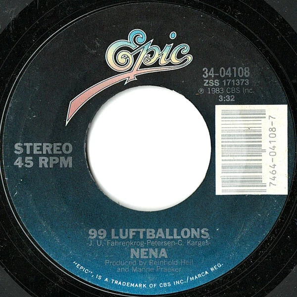Nena - 99 Red Balloons / 99 Luftballons (7" Single) Foto 1 de 1