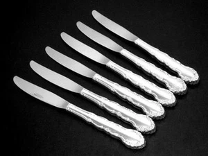 Set of 6 Rogers Flirtation Silver Plated Dinner Knives c1959 - Imagen 1 de 3