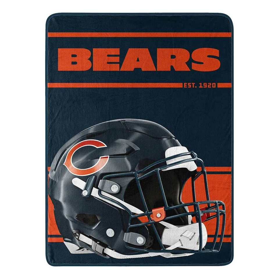 Chicago Bears 60x80 Slant Design Royal Plush Raschel Throw Blanket