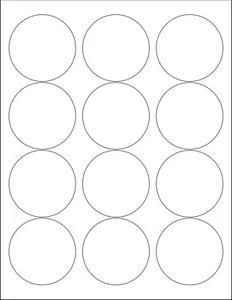 6 SHEETS 2-1/2" ROUND BLANK WHITE *GLOSSY* 72 STICKERS LABELS - Picture 1 of 1