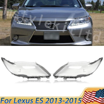 Pair Headlight Lens For Lexus ES250 ES300h ES350 2013-2015 Headlamp Covers Clear Foto 1 de 4