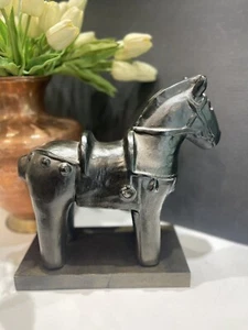 Haniwa Style Horse Figure On Stand - Botero Like - Picture 1 of 18