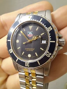 TAG HEUER Professional WD1210-D0 Orologio da uomo, 2 tonalità, data, quadrante nero, quarzo - Foto 1 di 23