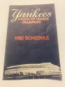 Unique New York Yankees 1982 Paper Baseball Schedule American League Champions - Picture 1 of 4