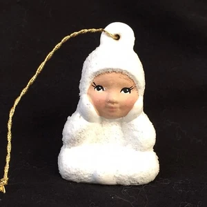 Vintage Snow Baby 2.5" Christmas Ornament White  X-9 - Picture 1 of 7