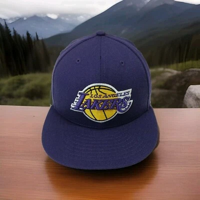 Los Angeles Lakers Hat Cap New Era NBA 59FIFTY Fitted Size 7 Purple Wool Blend   - Image 1 of 4