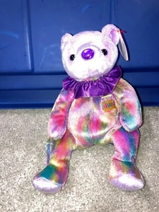 TY BEANIE Babies February Pot Belly Birthday Bear - Picture 1 of 1