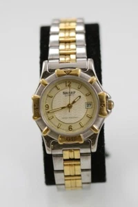 Sharp Women Watch Silver Gold Stainless Steel Water Resist Battery Date Quartz - Picture 1 of 6