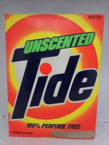 UNSCENTED TIDE PERFUME FREE Detergent Giant Size Unopened Box 1980's Vintage - Picture 1 of 6