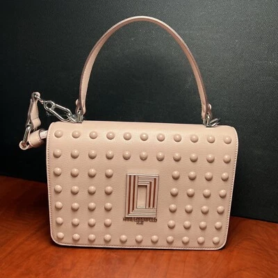 KARL LAGERFELD Crossbody Black Simone Dots Studs Leather Top Handle Bag (2058) - Image 1 of 4