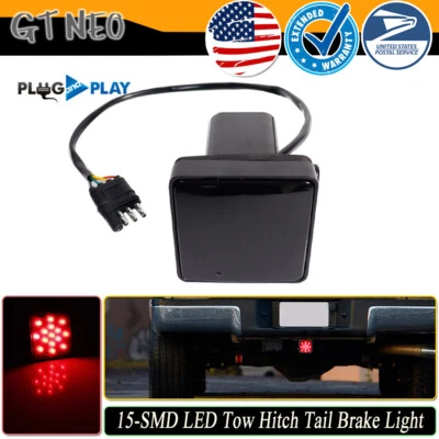 15 LED Brake Light Trailer Hitch Cover Towing & Hauling for 2" Receiver Red Lens - Image 1 of 4