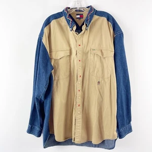 Vintage Tommy Hilfiger Men's Shirt Size XL Long Sleeve Button Down Western - Picture 1 of 9