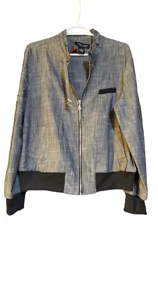 Chaqueta de moda Lifestyle Attitude By Larry Levine gris elástica con cremallera para mujer XL Foto 1 de 4