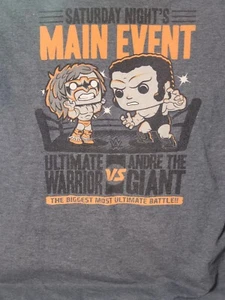 2017 Funko Pop T-Shirt: WWE Ultimate Warrior and Andre the Giant; Size Small - Picture 1 of 5