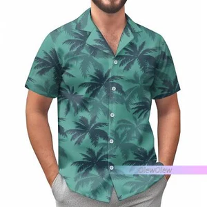 Hawaii Shirt Over Print Tropical Hawaiian Shirt Casual Beach Summer Beach Unisex - Picture 1 of 9