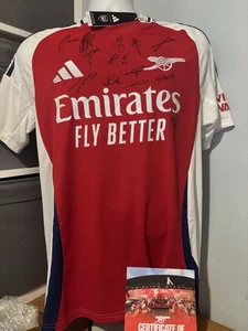 SIGNED ARSENAL FOOTBALL CLUB HOME SHIRT FROM THE 20024/25 SEASON WITH COA - Picture 1 of 6