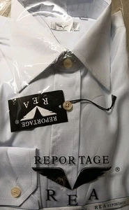 NWT REPORTAGE REA Light Powder Blue Dress Shirt Mens 2XL XXL - Picture 1 of 10
