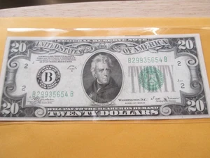 1934-B $20 FEDERAL RESERVE NOTE - Picture 1 of 3