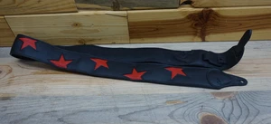 Correa de guitarra de cuero Carlino Black Offset Red Star - Imagen 1 de 5
