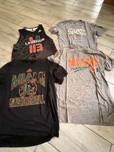 university of miami adidas Lot Of 4 Shirts Large/ Extra Large Player Issue Set 4 - Picture 1 of 6