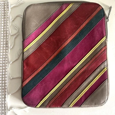 FUNDA FUNDA TABLET FOSSIL MARRÓN TOPO CUERO RAYAS PERFECTA PW iPAD Foto 1 de 4