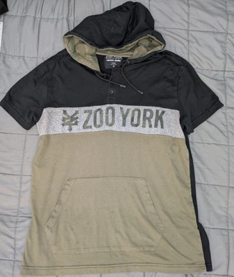 Sudadera con capucha ZOO YORK L - negra/verde - manga corta Foto 1 de 4