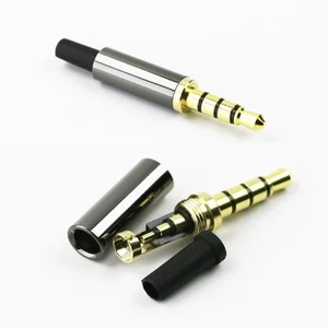 2 Pack 4 Pole 3.5mm Male Repair Headphone Jack Plug Audio Soldering Headset - Picture 1 of 4