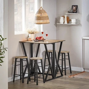 Half-Fold Top Breakfast Bar Table & Stools Kitchen Pub Dining Home Furniture Set - Picture 1 of 6