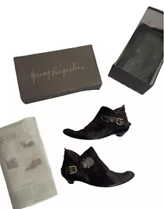 henry beguelin brown equestrian Ankle buckle Boots Booties womens Size 37.5 - Picture 1 of 9