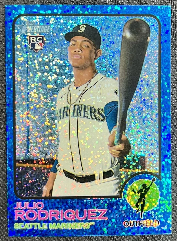 2022 TOPPS HERITAGE CHROME BLUE SPARKLE RC JULIO RODRIGUEZ - Image 1 of 1