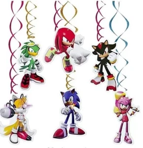6pc Sonic the Hedgehog Swirl Birthday Party Decoration Set - Picture 1 of 1