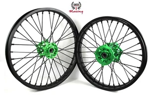  CNC Machine wheel set Kawasaki KX250F KX450F 2006-2018  19/21" - Picture 1 of 10