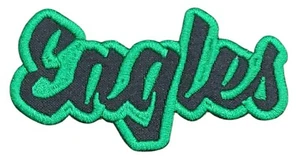 Eagles Text Embroidered Applique Iron On Patch Three Sizes Customize - Picture 1 of 7