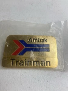 VINTAGE AMTRAK RAILROAD TRAINMAN HAT BADGE New In Package - Picture 1 of 6