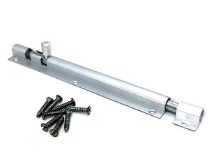Tower Bolt 150mm Straight Barrel Latch Door Slide Bathroom Lock Aluminium (622) - Picture 1 of 4