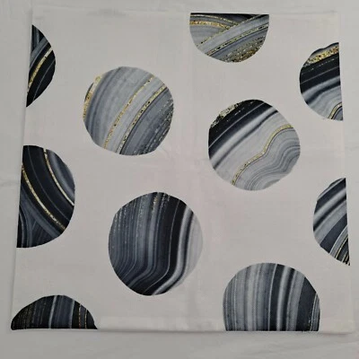Pillow Cover Paint Pour Circles Polka Dot Gray Gold White Square - Image 1 of 4