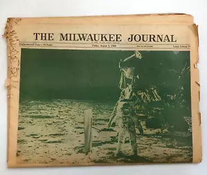 Moon Landing Vintage Paper Milwaukee Journal August 1, 1969 Neil Armstrong - Picture 1 of 12
